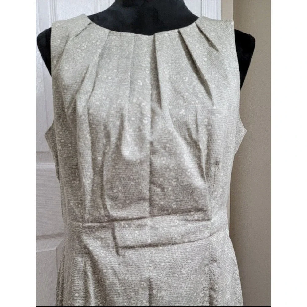 Michael Michael Kors Grey Snakeskin Print Pleated Sheath Dress Size 10